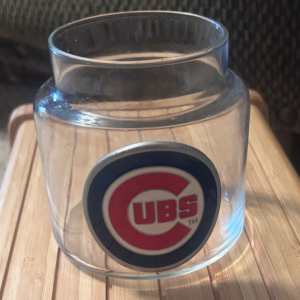 Chicago Cubs Glass Jar with Team Logo
